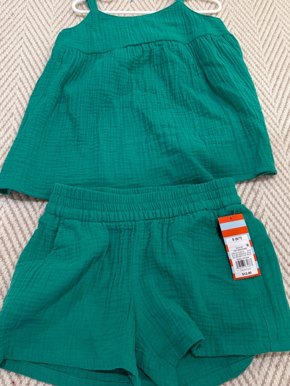 Cat & Jack Emerald Green Girls Tank and Shorts Set